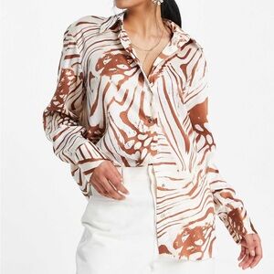 River Island Silky Tiger Buttoned Shirt